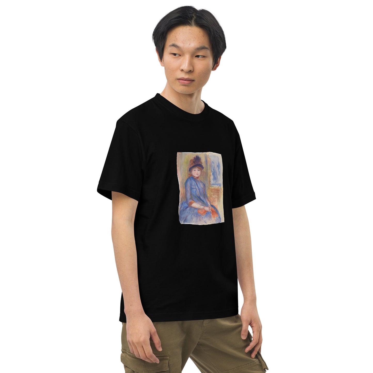 Tシャツ|ルノワール:青いドレスを着た若い女の子