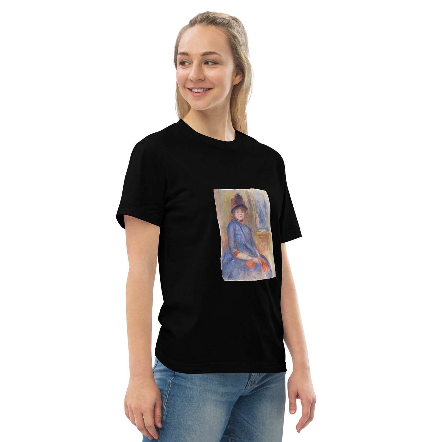 Tシャツ|ルノワール:青いドレスを着た若い女の子