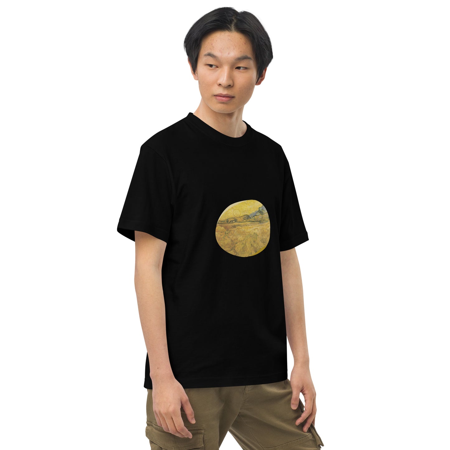 Tシャツ|ゴッホ:刈り入れをする人のいる麦畑