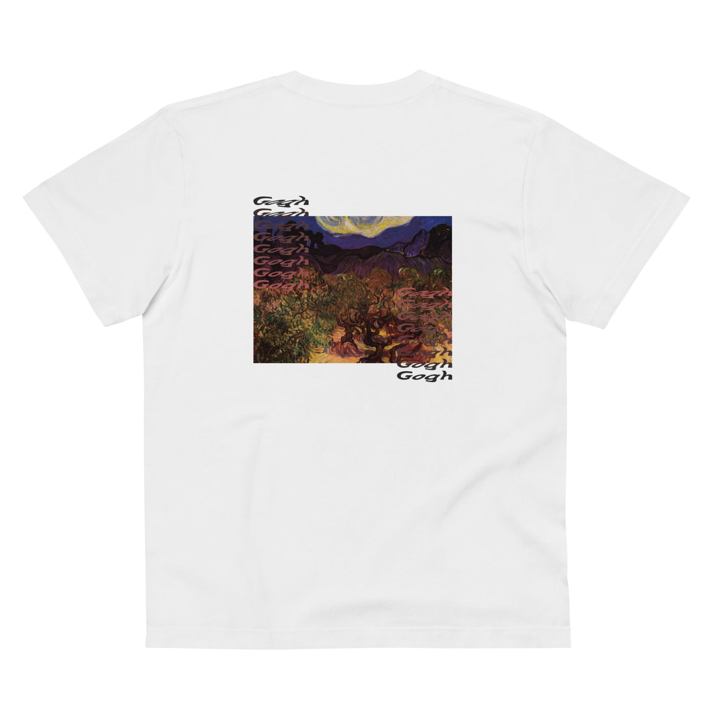 Tシャツ(バックプリント)|ゴッホ:夜のオリーブの木