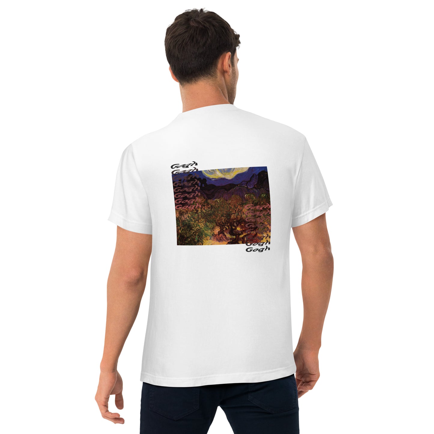 Tシャツ(バックプリント)|ゴッホ:夜のオリーブの木