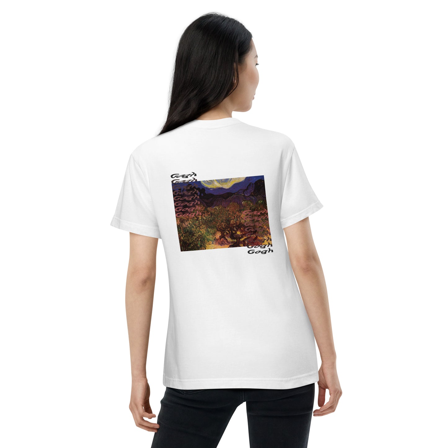 Tシャツ(バックプリント)|ゴッホ:夜のオリーブの木