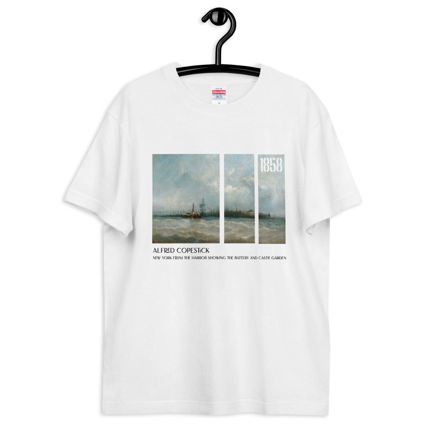 Tシャツ|アルフレッド・コープスティック:港から砲台と城の庭園を望むニューヨーク