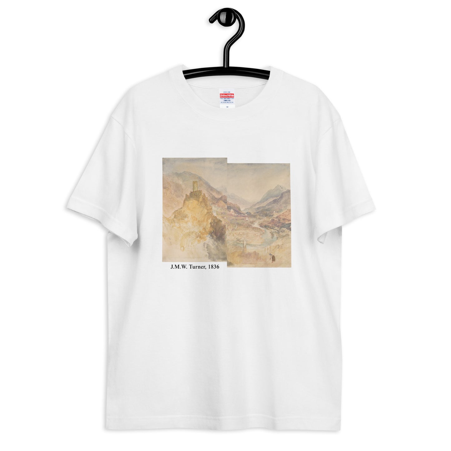 Tシャツ|ウィリアム・ターナー :ヴィルヌーヴ上空から見たシャテル アルジャンとヴァル ダオスタ