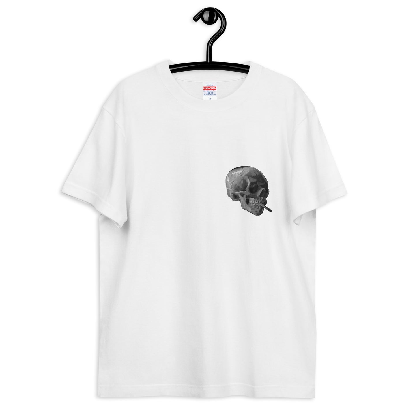 Tシャツ|ゴッホ:火の付いたタバコをくわえた骸骨