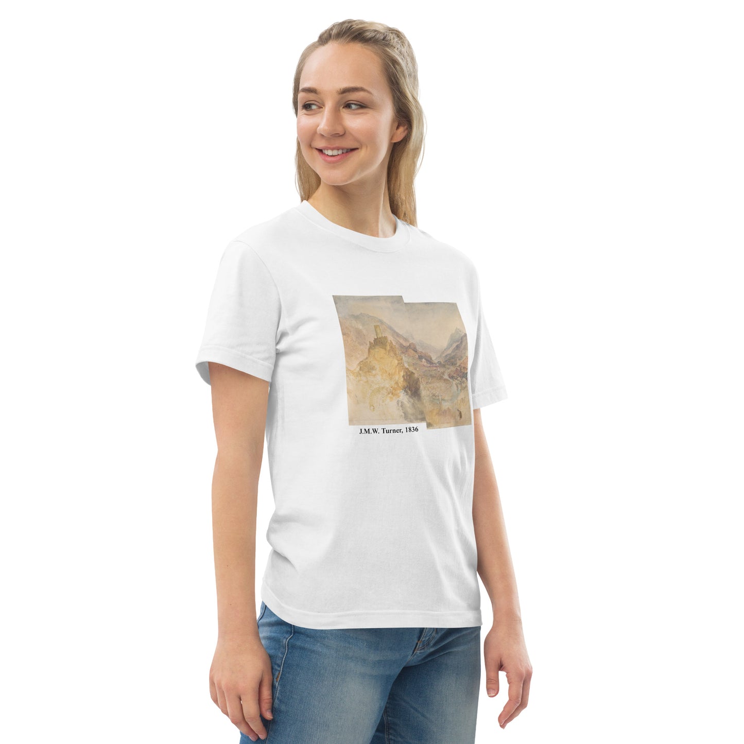 Tシャツ|ウィリアム・ターナー :ヴィルヌーヴ上空から見たシャテル アルジャンとヴァル ダオスタ