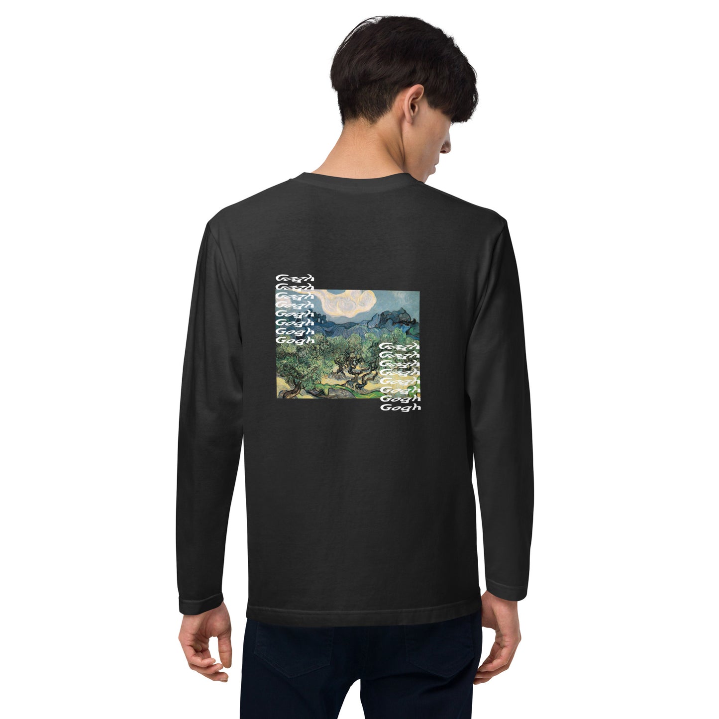 長袖Tシャツ(バックプリント)|ゴッホ:昼のオリーブの木