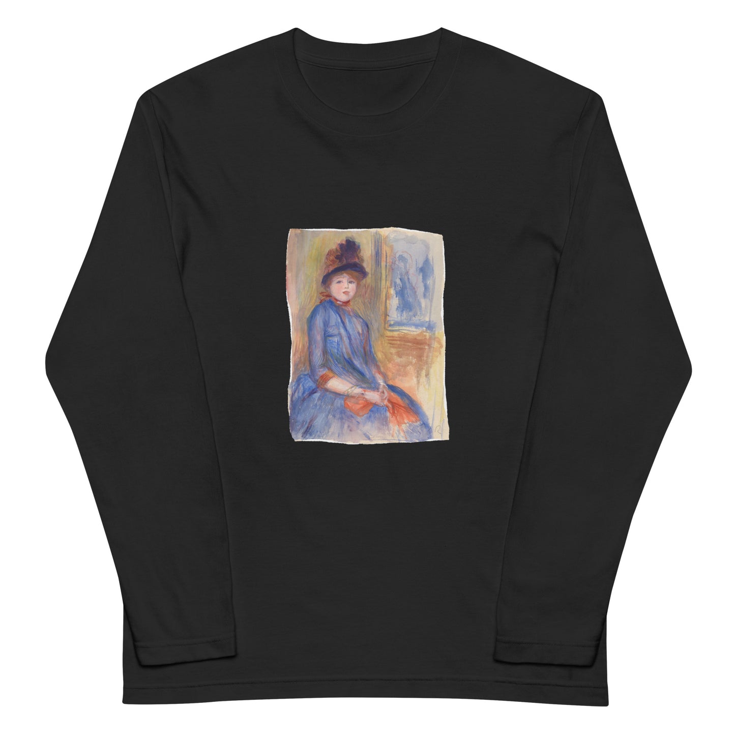 長袖Tシャツ|ルノワール:青いドレスを着た若い女の子