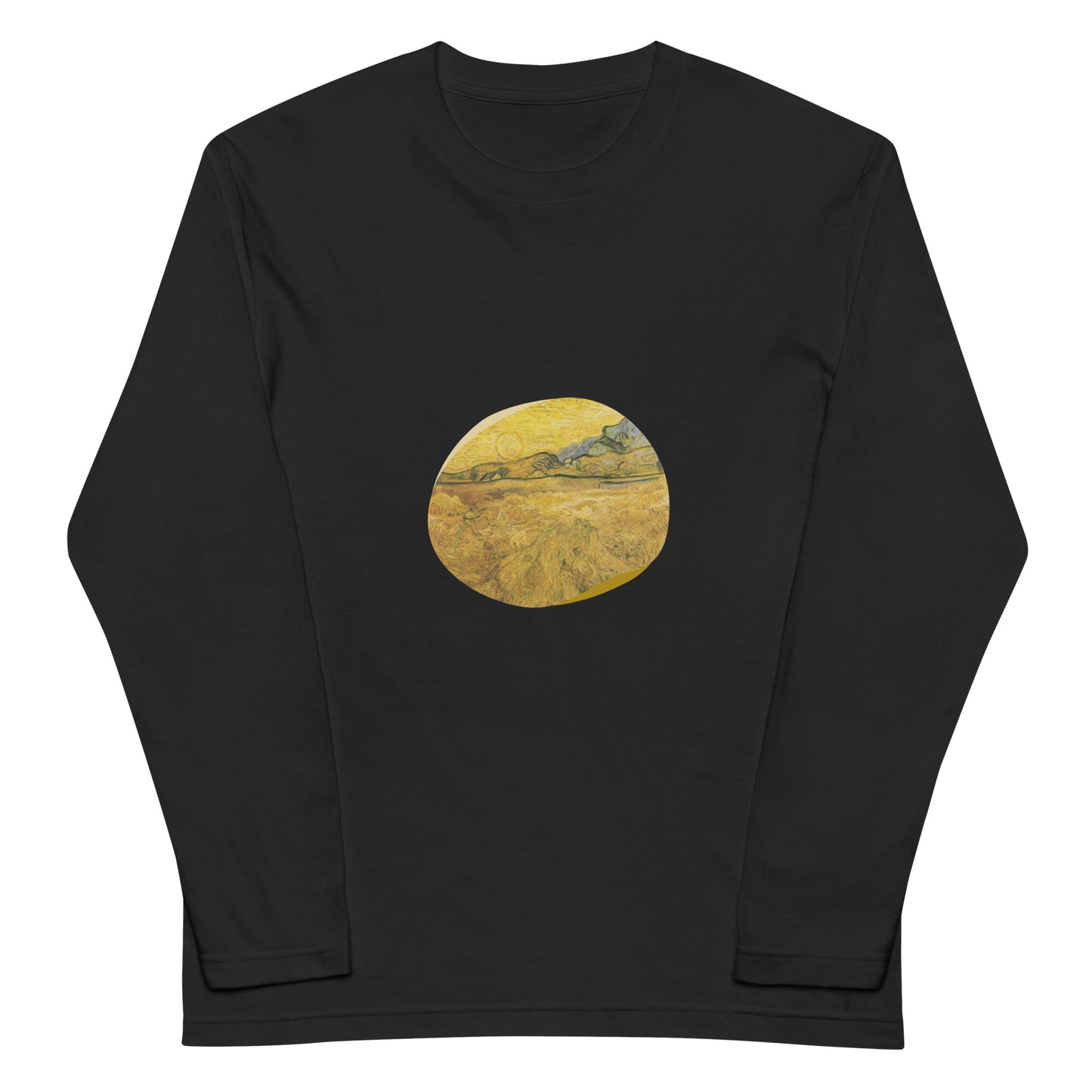 長袖Tシャツ|ゴッホ:刈り入れをする人のいる麦畑