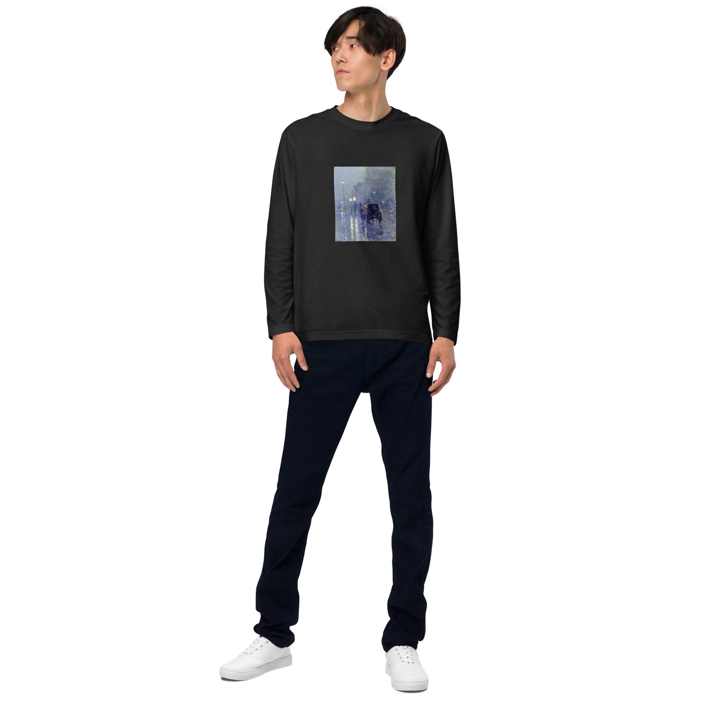 長袖Tシャツ|チャイルド・ハッサム:雨の夜
