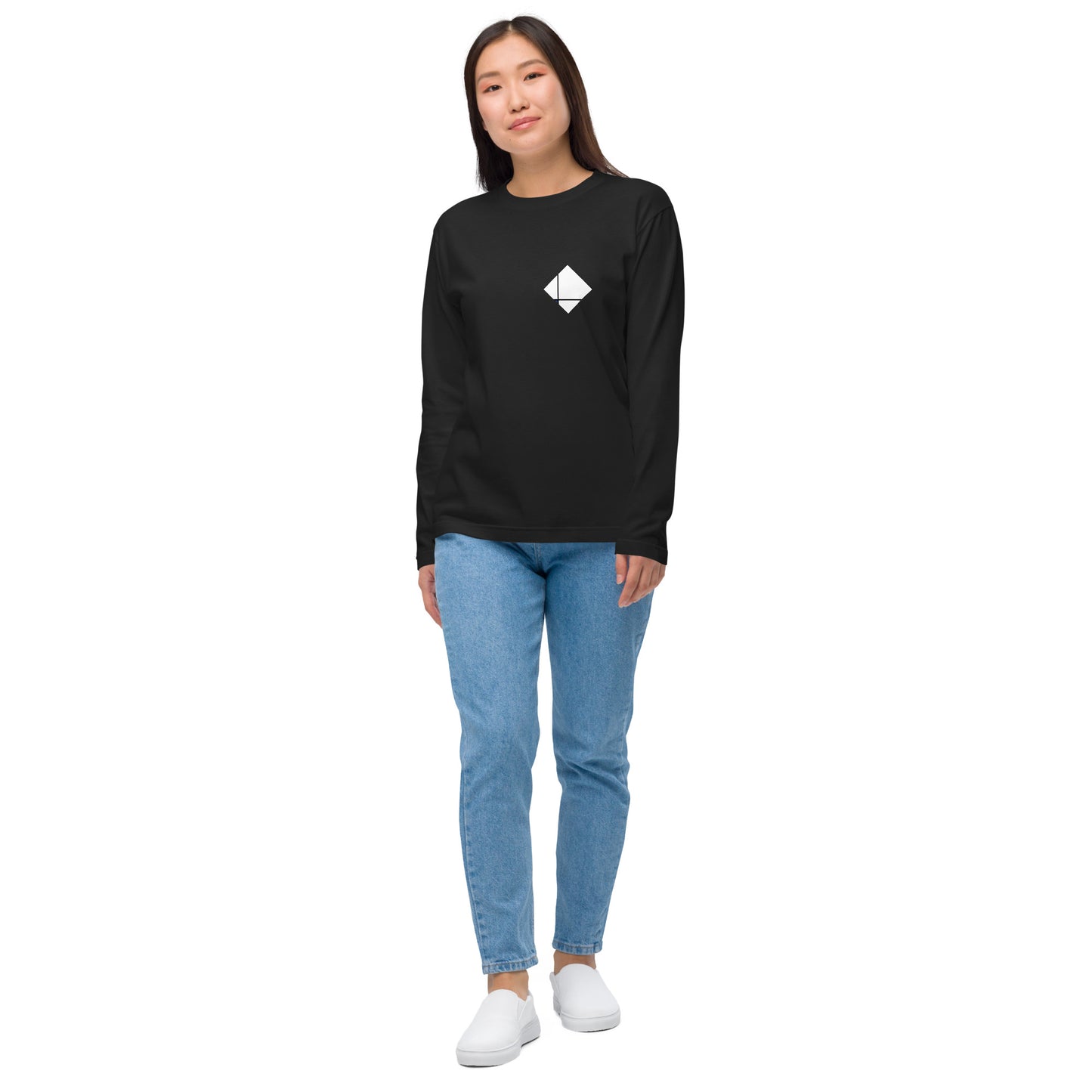 長袖Tシャツ|ピエト・モンドリアン:青のコンポジション