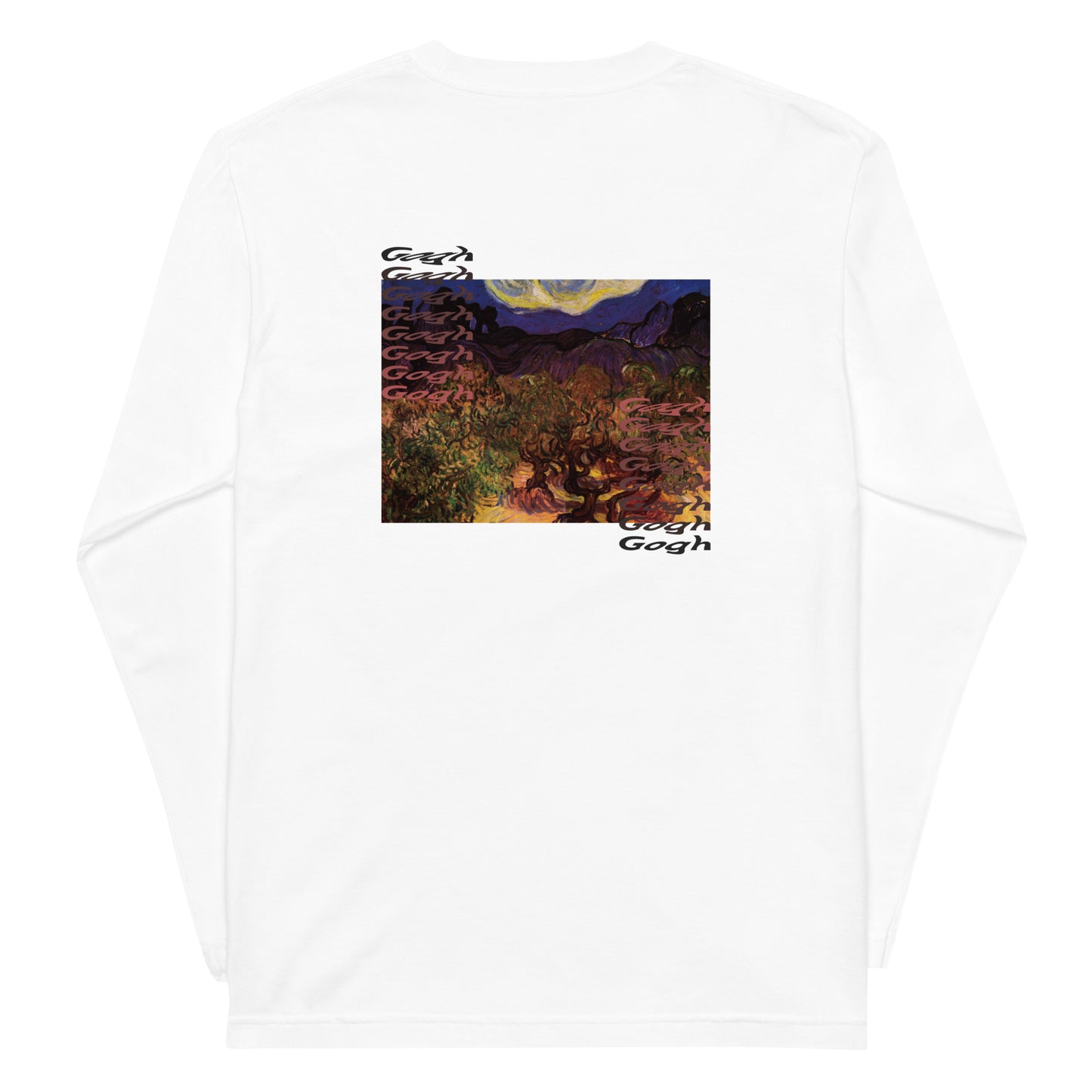 長袖Tシャツ(バックプリント)|ゴッホ:夜のオリーブの木