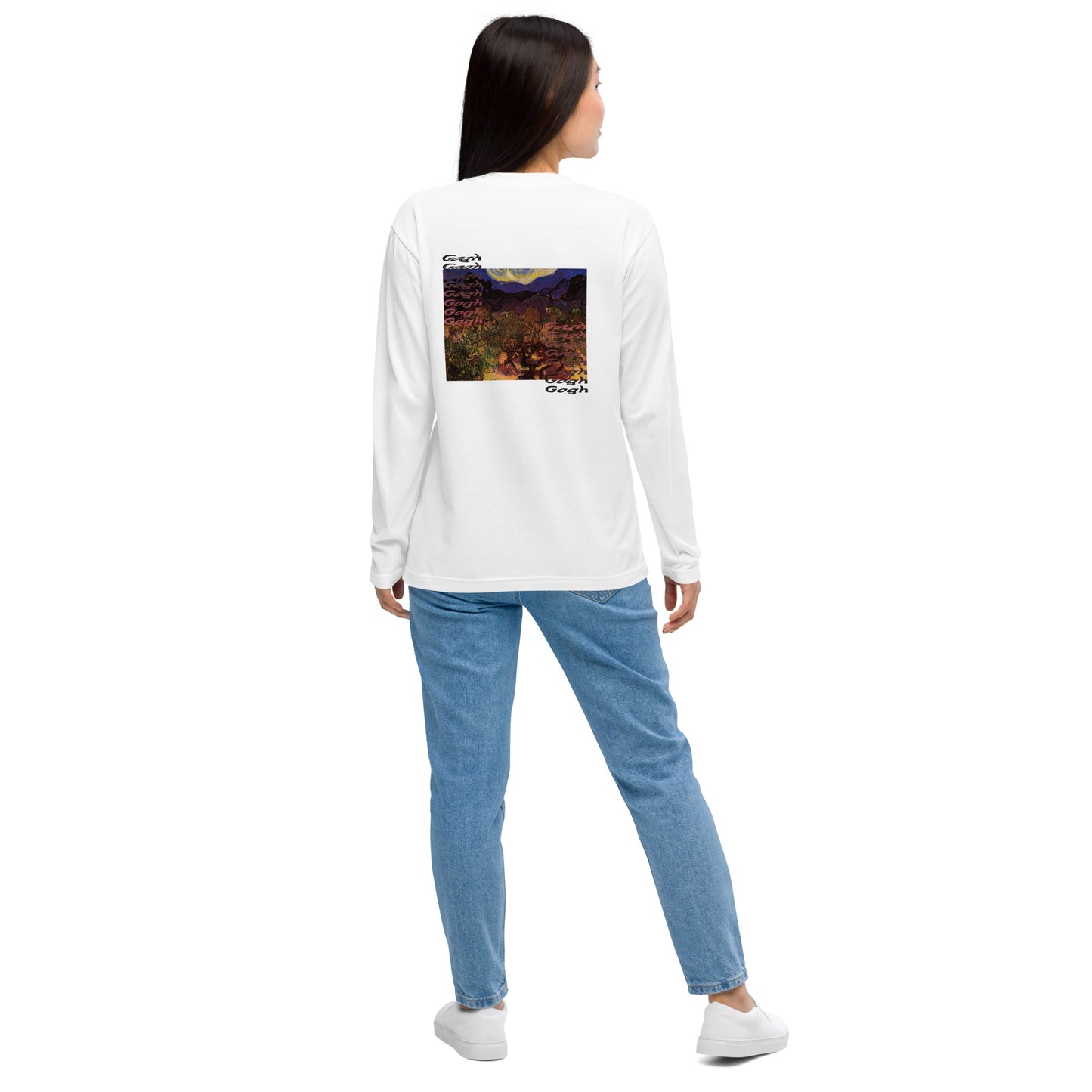 長袖Tシャツ(バックプリント)|ゴッホ:夜のオリーブの木
