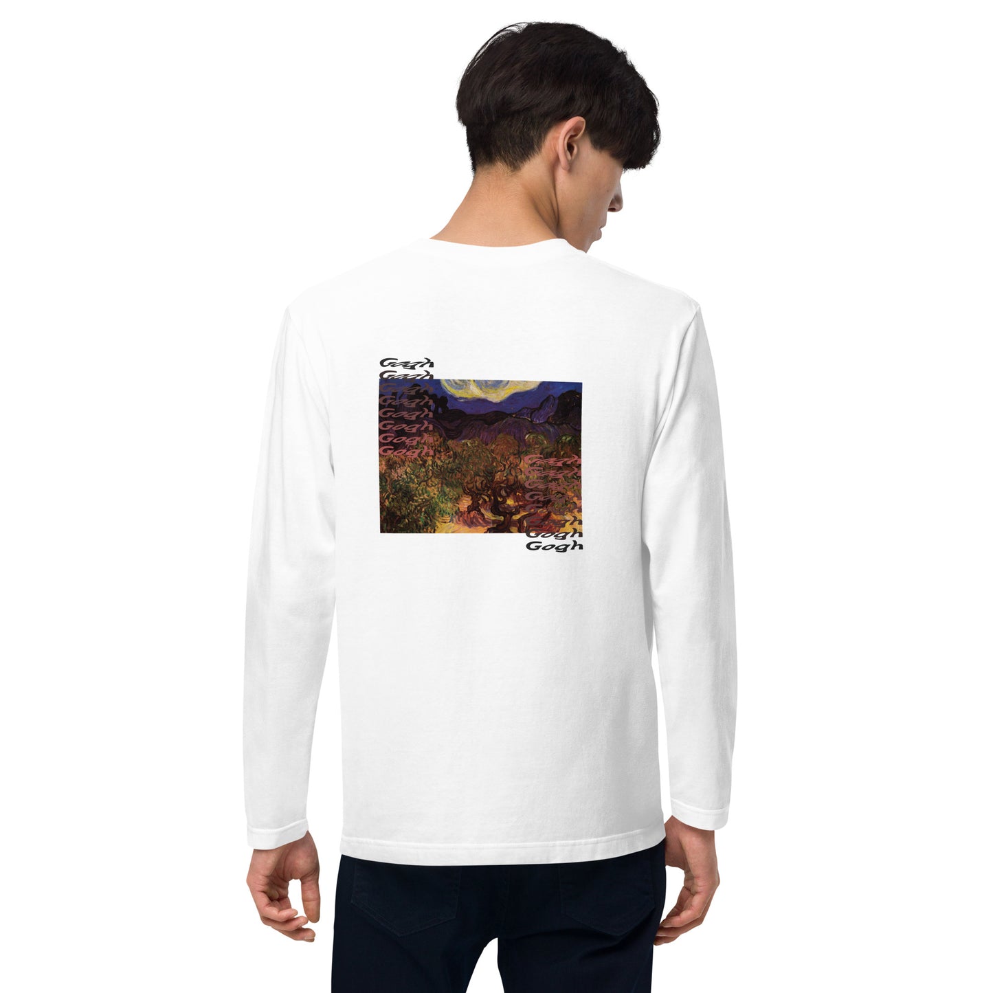 長袖Tシャツ(バックプリント)|ゴッホ:夜のオリーブの木
