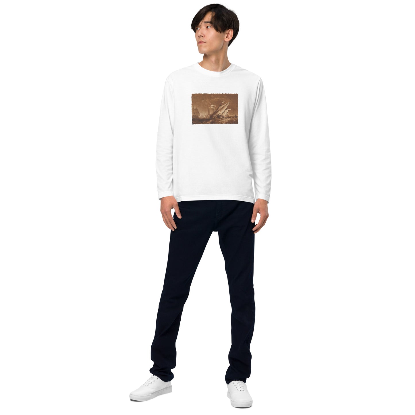 長袖Tシャツ|ウィリアム・ターナー:カレー港の入り口 (Liber Studiorum、パート XI、プレート 55)