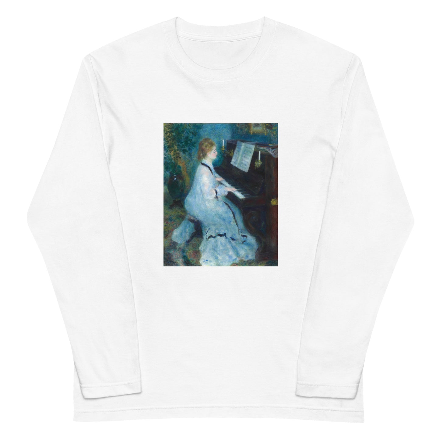 長袖Tシャツ|ルノワール:ピアノを弾く女性