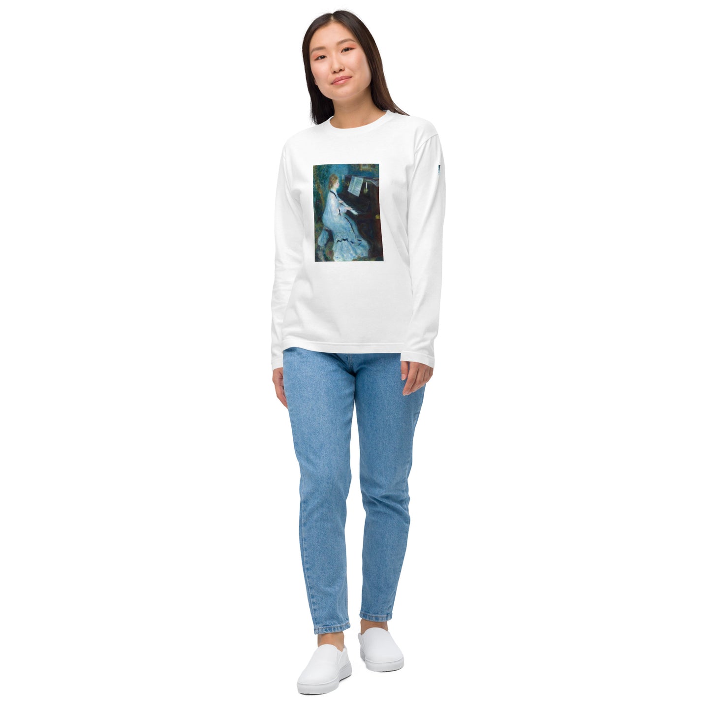 長袖Tシャツ|ルノワール:ピアノを弾く女性